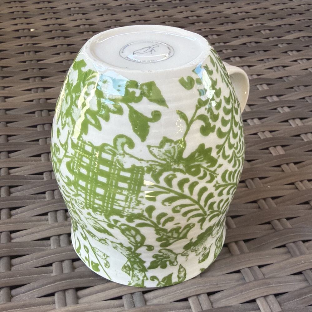 ANTHROPOLOGIE Monogram Initial "N" Coffee Tea Cup Mug HOMEGROWN Green Floral - Picture 9 of 10